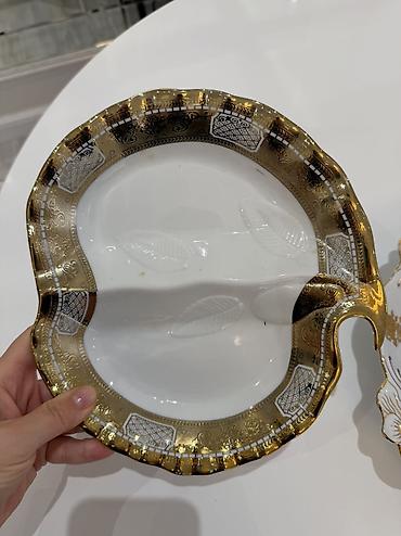 güllü tort: Tort və şiriniyyat qabı, rəng - Ağ, Keramika — 2