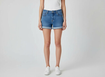 pull and bear jeans mom fit: PULL&BEAR, Szorty damskie, rozmiar 2XS