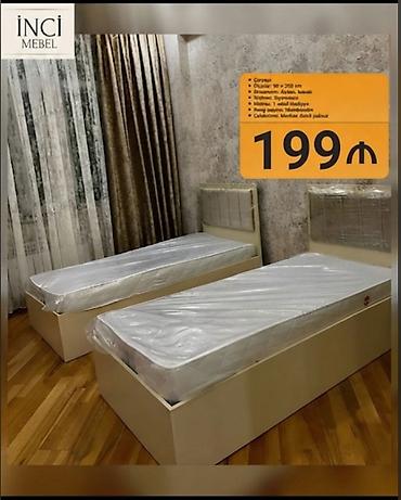 tek dolablar: Yeni, Təknəfərlik çarpayı, Bazalı, Matras ilə, Siyirməsiz, Azərbaycan — 1