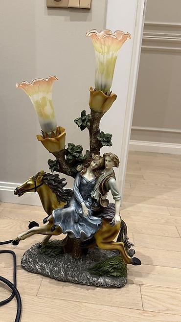 ramazan dekorları: Antik romantik lampa statuetka suvenir – 2 lampaları işlək — 1