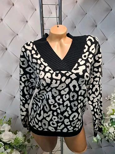 buzz: Ženski pleteni džemper sa atraktivnim leopard printom i elegantnim — 3