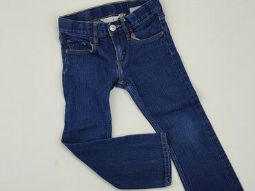 jeansy z szelkami dziecięce: Spodnie jeansowe, 3-4 lat, 104, stan - Dobry