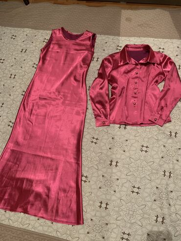 Вечерние платья: Нарядный костюм цвет фукция размер 46 48