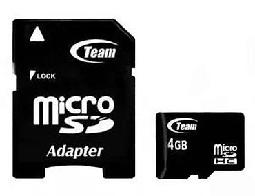 Memorijske kartice za kamere: TeamGroup microSDHC memorijska kartica 4 GB + SD adapter - Kapacitet — 16