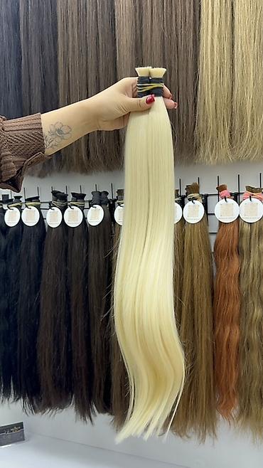 tebi sac satisi: Saç uzatma üçün təbii saç tutamları ENDIRIMLI QIYMETLE - Növ: keratin — 1