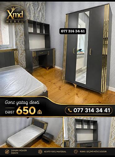 mebel qorka: Gənc yataq dəsti Tərkibi: - Tək nəfərlik çarpayı (başlıqla) - Tumbo — 1