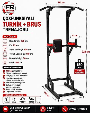 Turniklər və bruslar: 💥 turnik, brus, paralel qol ✅ 7/24 əlaqə saxlaya bilərsiz. ✅ — 1