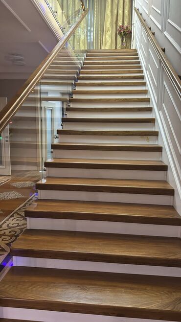 Деревянные лестницы: Лестницы из дерево на любой вкус перилы из дерево или стекла Я орозбек — 6