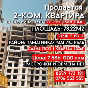 посуточно дом в аренду: 2 бөлмө, 78 кв. м, Элитка, 5 кабат