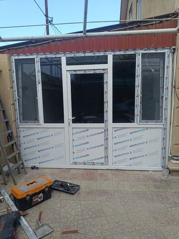 Plastik pəncərələr: Yeni İkiqat şüşə paketi Plastik pəncərə, Еni: 80 sm, Uzunluğu: 200 sm, Pulsuz quraşdırma — 8