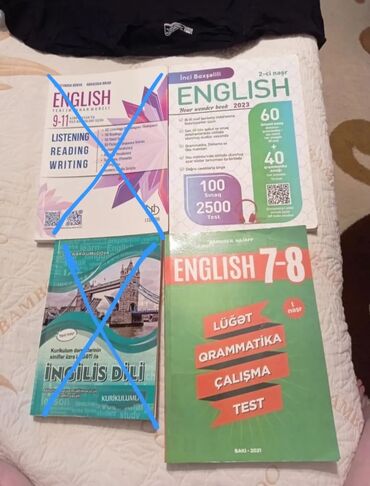 Учебная литература: Ingilis dili test kitabları hər biri təzədir. İnci 8 azn,Nərgiz Nəcəf