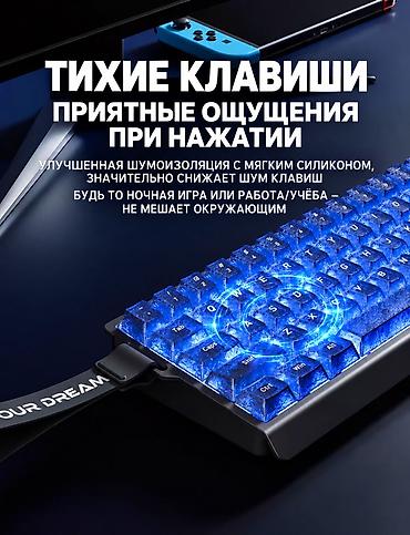Аксессуары для ПК: Клавиатура, Мембранная, Проводное подключение, Размер: 65% — 2