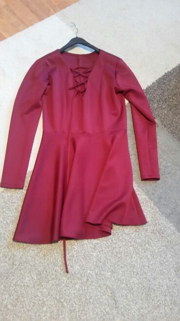 ljubičasta haljina: M (EU 38), bоја - Ljubičasta, Drugi stil, Dugih rukava