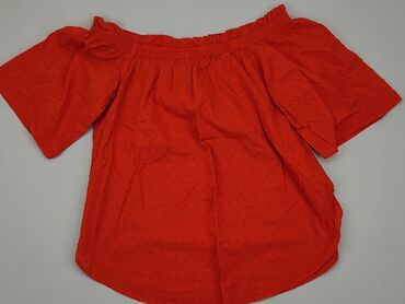 czerwona bluzki damskie krótki rękaw: Bluzka Damska, H&M, S, stan - Dobry