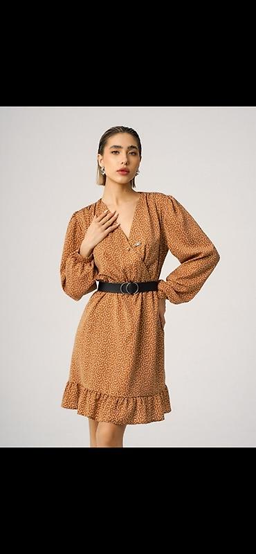Личные вещи: Повседневное платье, Made in KG, Короткая модель, На запах, M, L, XL — 5