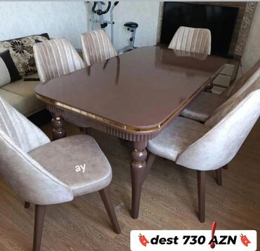 Masa və oturacaq dəstləri: Qonaq otağı üçün, Yeni, 6 stul