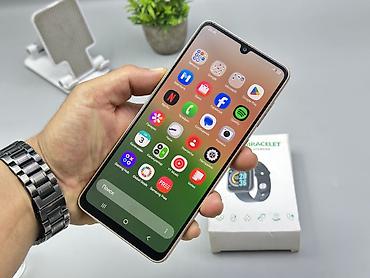 Уюлдук телефондор жана аксессуарлар: Samsung Galaxy A33 5G, Колдонулган, 128 ГБ, түсү - Ток сары, 2 SIM — 4