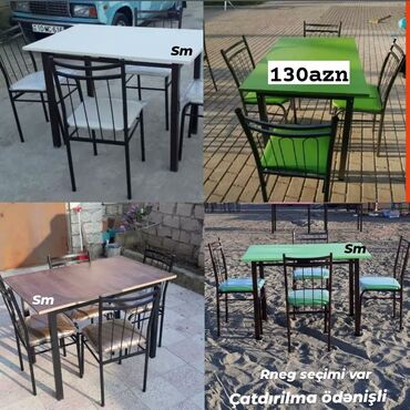 Bağ divan və kreslo dəstləri: Yeni, Dördbucaq masa, 4 stul, Açılmayan, Stullar ilə, Həsir toxunuşlu, Azərbaycan