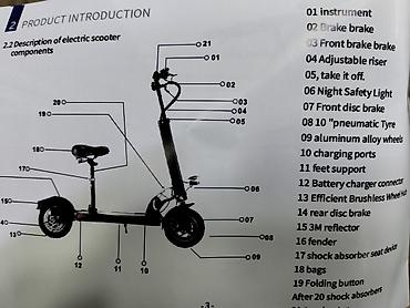 Elektrikli samokatlar: Yeni Elektrik samokat 10", 351 - 500 Vt, 36 - 45 km/s — 3