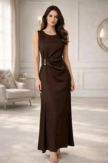 massimo dutti baletanke: Duga elegantna haljina bez rukava sa drapiranim preklopom sa strane i — 3