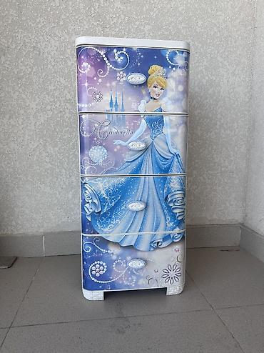 Комоды: Детский пластиковый комод с 4 выдвижными ящиками, оформление Disney — — 1