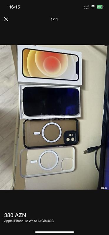 Apple iPhone: IPhone 12, 64 GB, Ağ, Face ID -da lalafo.az — 1 Apple iPhone: IPhone 12, 64 GB, Ağ, Face ID — 1
