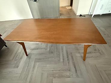 metbex mebli: Modern taxta yemək/iş masası - Material: tam taxta (isti qəhvəyi — 4