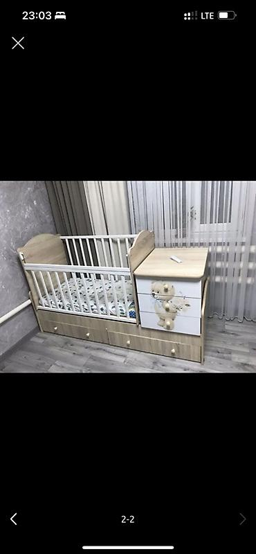 дубовая: Детская кроватка-трансформер с комодом и ящиками - Материал: ЛДСП в — 2
