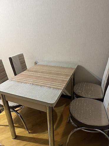 samdan: Mətbəx üçün, İşlənmiş, Açılan, Dördbucaq masa, 4 stul — 3