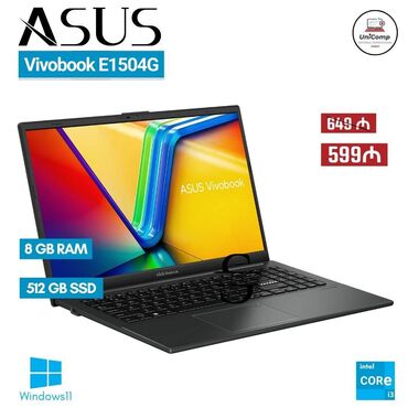 fujitsu notebook qiymetleri: Yeni ASUS 15.6 ", Intel Core i3, 512 GB