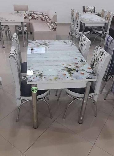 metbext stol stul: Mətbəx üçün, Yeni, Dördbucaq masa, 4 stul — 1