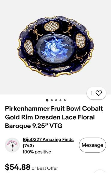 original nike tech: Cinija kobalt cipkasti porcelan Pirkenhammer iz 90ih.godina. Ceska — 3