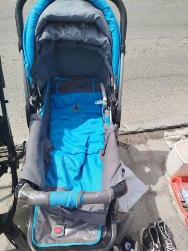 коляска baby stroller: Коляска, цвет - Голубой, Б/у