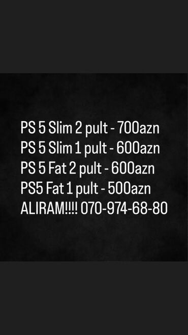 icarə playstation: Playstation alisi Playstation aliram - PS5 Slim, 2 pult – 700 AZN -
