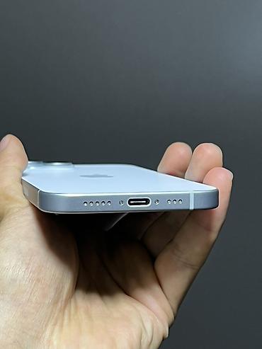 Apple iPhone: IPhone 15, Б/у, 128 ГБ, Голубой, Чехол, 92 % — 8