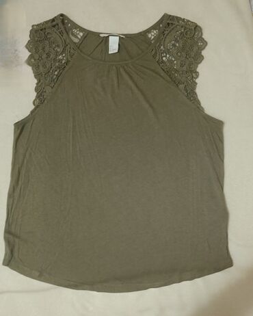 sasvim prirodno majice: H&M, S (EU 36), Poliester, bоја - Maslinasto zelena