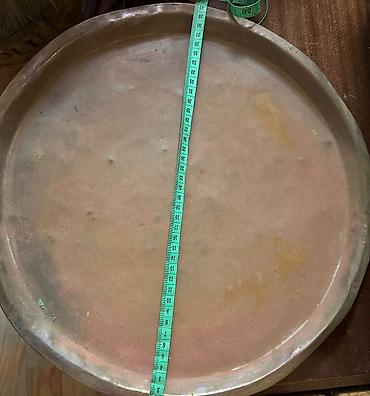 toklu samovar: Bürünc Böyük ölçülü metal sini/tray - Material: misə bənzər ağır — 1