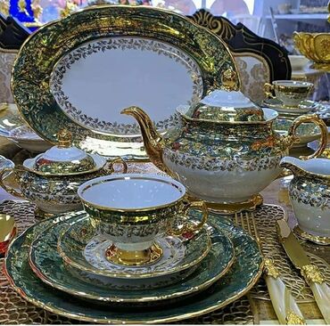 Nahar dəstləri və servizlər: Nahar dəsti, rəng - Qızılı — 17