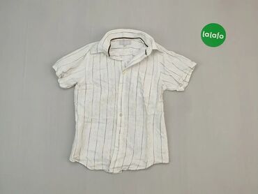 Koszuli: Koszula, 10 lat, wzrost - 140 cm., wzór - Linia, kolor - Biały