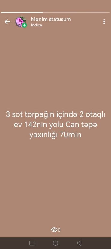 Həyət evləri və villaların satışı: Həyət evi – geniş həyətli, iki otaq bir kalidor evnen birlikdə 3sot — 12