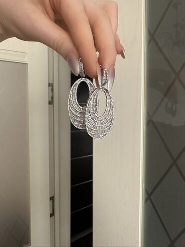 серебро с: Серьги, Женские, Вставка: Фианит
