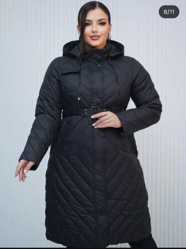 Пуховики и зимние куртки: Пуховик, Длинная модель, Стеганый, Стандарт — 9
