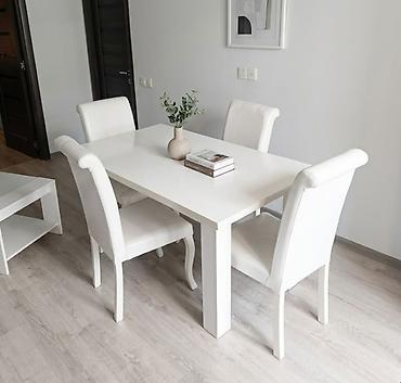 Qonaq otağı üçün, İşlənmiş, Kvadrat masa, 4 stul