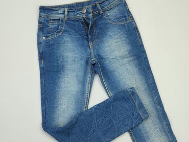 Jeansowe: Spodnie jeansowe, 11 lat, 146, stan - Dobry