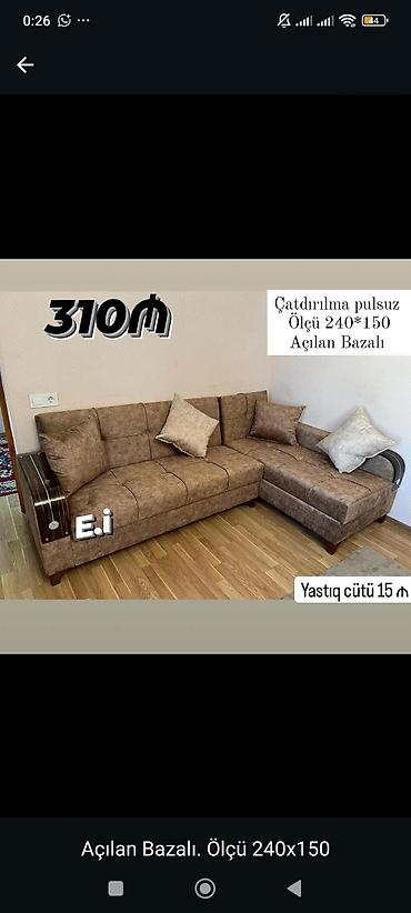 Диваны: Künc divan – açılan bazalı model - Ölçü: 240×150 sm - Çatdırılma — 1