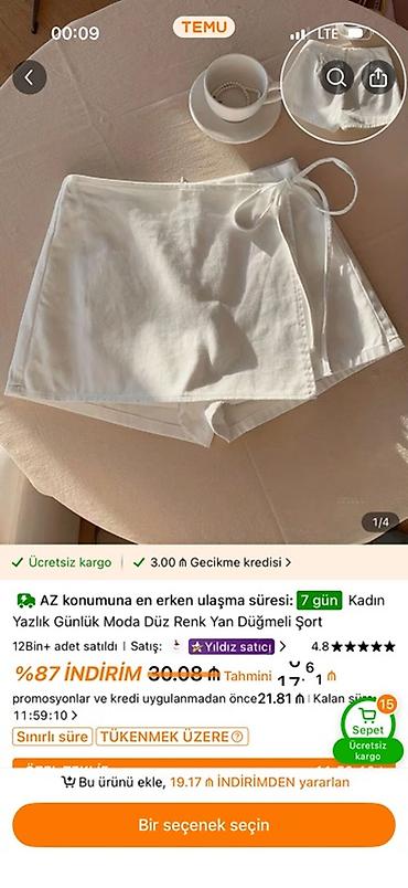 sac bandı: Qadın geyimləri dəsti və ayrı-ayrı parçalar 10 m 1) Ağ qısaqol T‑şört — 5