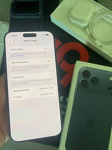 iphone telofon: IPhone 17 Pro, 256 GB, Mavi, Simsiz şarj — 6