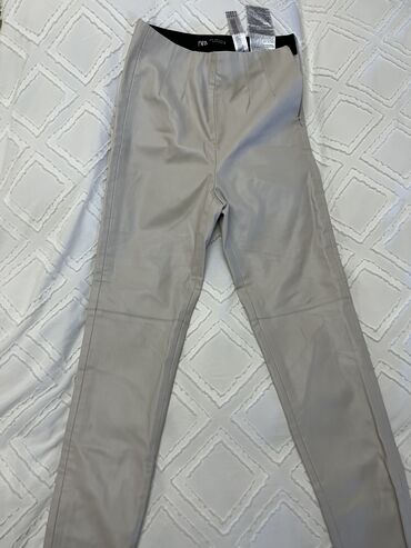 kozne zenske pantalone: M (EU 38), Visok struk, Ravne nogavice