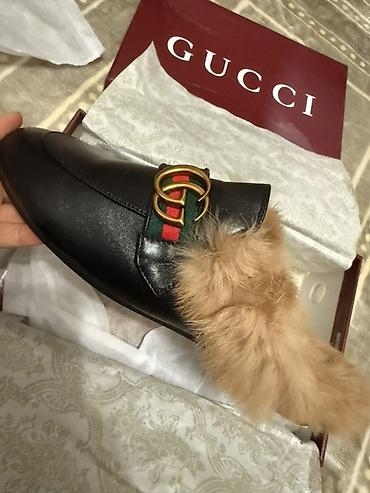 soft shell: GUCCI Princetown Leather Slippers with Fur - Модель: Princetown — 6