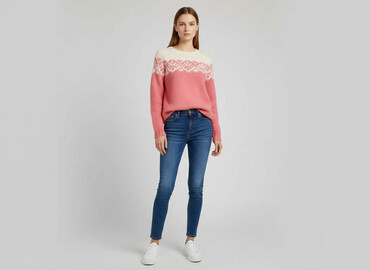 sweter w krowie łaty: Sweter damski, rozmiar S